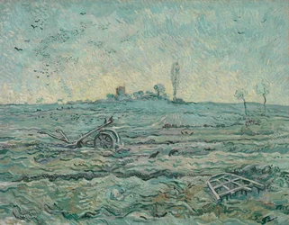Snow-Covered Field with a Harrow (after Millet)